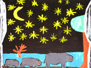 Hippos at Night
